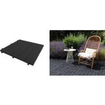 EDA koka izskata āra grīdas flīze, 500 x 500 mm, melna, UV un hlora izturīga, neslīdoša, 1 gabals (010939 NO)