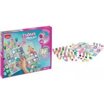 Maped Creativ Princess paštintējošo zīmogu komplekts, 6 zīmogi, plastmasa, kartona kārba, dažādas tintes krāsas 907072