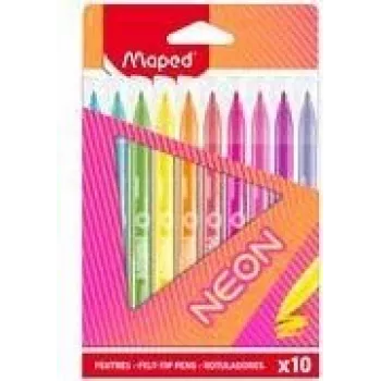 Maped Neon flomāsteri, 10 gab., 2,8 mm apaļš uzgalis, kartona iepakojums 845419