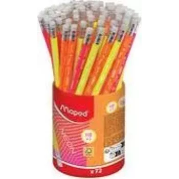 Maped Neon HB grafīta zīmulis ar dzēšgumiju, trīsstūrveida, 72 gab. komplekts
