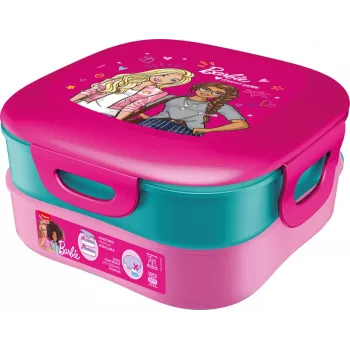 Maped PICNIK Kids Concept Barbie 3-in-1 pusdienu kārba, 1,4 L, 2 nodalījumi + uzkodu kārba, rozā/daudzkrāsu 871097