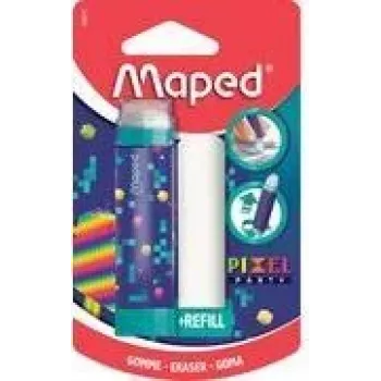 Maped Pixel Party izvelkams dzēšgumijas turētājs ar rezerves dzēšgumiju, lūpukrāsas stila, blisteriepakojumā 152015