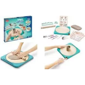 Maped Creativ Pottery Studio keramikas komplekts bērniem no 5 gadu vecuma, gaisā žūstošs māls ar 6 krāsām, instrumentiem, otu un laku 907224