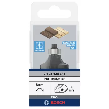 Bosch Expert for Wood frēzgalva ar noapaļošanas profilu 8 mm kāts, R1 8 mm, 15,5 mm griešanas garums, 53 mm kopgarums 2608628341