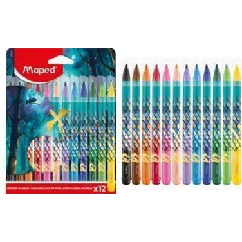 Maped DRAGON flomāsteri, 12 dažādas krāsas, 2,8 mm apaļš uzgalis, kartona iepakojums 845434