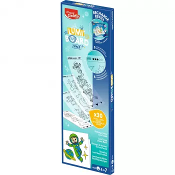 Maped Creativ LUMI BOARD Space papildpapīru komplekts - 35 pauspapīra un tematisko lapu komplekts LED gaismas galdiem 907097
