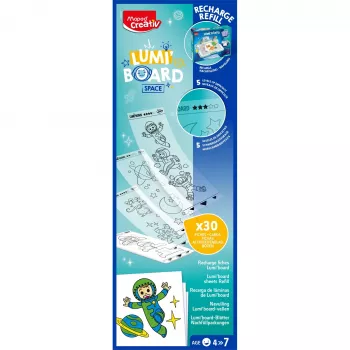 Maped Creativ LUMI BOARD Space papildpapīru komplekts - 35 pauspapīra un tematisko lapu komplekts LED gaismas galdiem 907097