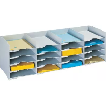 PAPERFLOW dokumentu šķirošanas stacija Form Box, 20 nodalījumi, pelēks polistirols, ar etiķetēm un etiķešu turētājiem (541.02)