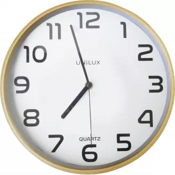 UNILUX Baltic koka sienas pulkstenis 300 mm, brūns, melni cipari, kvarca 400094591