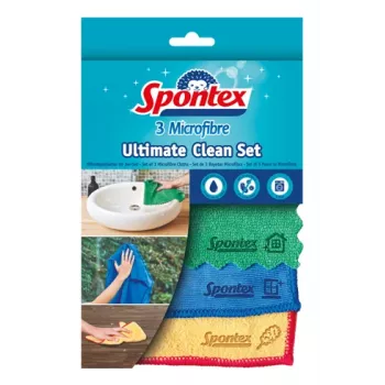 Spontex Ultimate Clean mikrošķiedras lupatas, 3 gab., 32 x 32 cm, dažādās krāsās 19790991