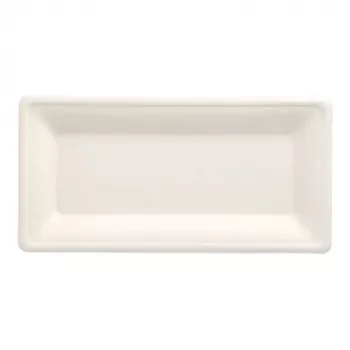 PAPSTAR pure cukurniedru šķīvis, taisnstūra, 130 x 260 mm, 50 gab., kompostējams, mikroviļņu krāsnī izturīgs 89746