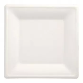 PAPSTAR pure kvadrātveida cukurniedru šķīvji 260 x 260 mm, 12 gab. iepakojumā, kompostējami, mikroviļņu krāsnī izmantojami 89755
