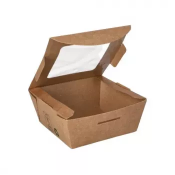 Papstar 87250 vienreizlietojams pārtikas trauks kartona ar PLA pārklājumu, brūns, 750 ml, 50 gab.