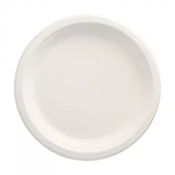 PAPSTAR pure cukurniedru šķīvji apaļi 230 mm, 12 gab. kompostējami, mikroviļņu krāsnī izmantojami 89748