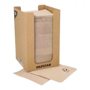 PAPSTAR PUNTO kokteiļu salvetes, 200 x 200 mm, dabīgais papīrs, 2 kārtas, 1/4 locījums, Micro Dot-on-Dot, 250 salvetes 89546