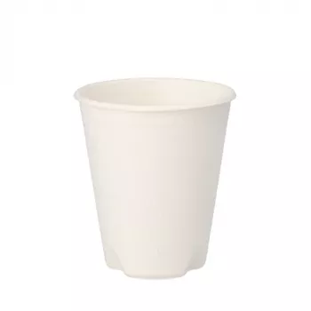 PAPSTAR pure cukurniedru dzeršanas krūzes 0,2 L, baltas, 12 gab., kompostējamas un mikroviļņu krāsnī izmantojamas 89853