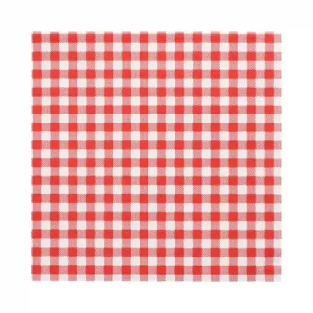 PAPSTAR Vichy Check Red papīra salvetes, 330 x 330 mm, 3 kārtu, 1/4 locījums, 20 gab.