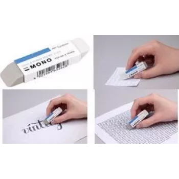 Tombow MONO smilšu un gumijas kombinētais dzēšgumijs, dabīgā kaučuka, balts/pelēks, 1 gabals (ES-510B)