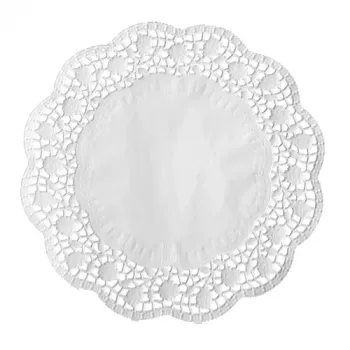 PAPSTAR apaļais kūku paliktnis, 320 mm, balts reljefains mežģīņu papīrs, 40 g/m², 1 gabals (12456)