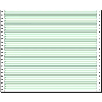 SIGEL 12370 Nepārtrauktā formāta papīrs, vienreizējs perforējums, zaļas līnijas, 305 x 375 mm, 60 g/m², 2000 loksnes