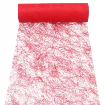 PAPSTAR Sizoflor galda celiņš/dekoratīvā lente, sarkans, 75% poliesteris 25% poliamīds, ūdensizturīgs, plīsumizturīgs, 1 gab. 37062