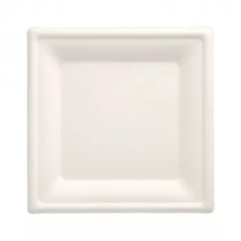 PAPSTAR Pure kvadrātveida šķīvji no cukurniedrēm, 200 x 200 mm, 50 gab., kompostējami, mikroviļņu krāsnī droši 89744