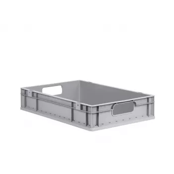 allit ProfiPlus EuroEco O612 pelēka Euro kaste 600x400x120 mm, 24 L, PP, atvērti rokturi, sakraujama 456809