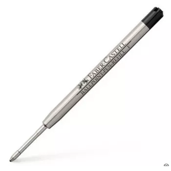 FABER-CASTELL lodīšu pildspalvas lielas ietilpības uzpilde F, melna, tērauda uzgalis, koppapīru rakstīšanai - 1 gab. (148744)