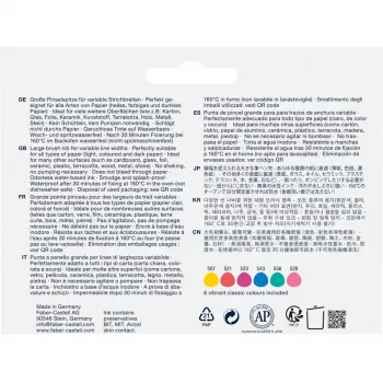 Faber-Castell Goldfaber Creative marķieru komplekts, 6 dažādas krāsas, Holiday Vibes izdevums, uz ūdens bāzes, ar otiņas uzgali 161013