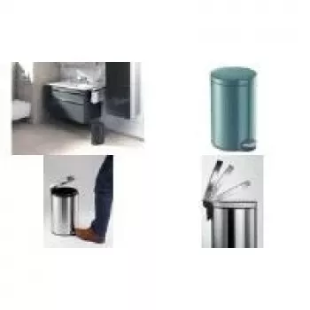DURABLE metāla pedāļa atkritumu tvertne 12L apaļa sudraba 341158