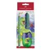 Faber-Castell Dino Jumbo rakstīšanas komplekts, zaļš, 3 zīmuļi, 3 mm vads, ergonomisks trīsstūrveida, izturīgs pret lūšanu, no 3 gadu vecuma, 111529