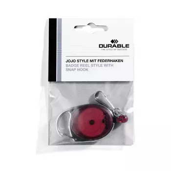 DURABLE Jojo Style atvelkams emblēmas turētājs ar atsperes āķi, 80 cm aukla, melns 832703