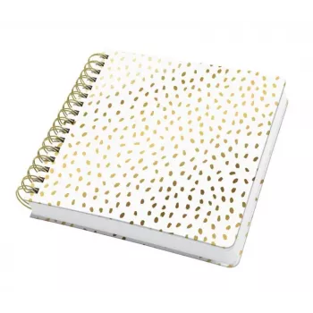 SIGEL Jolie Inspire Square Golden Rain spirālveida piezīmju grāmatiņa A5 kvadrātveida, tukšas lapas, 120gsm, JQ100