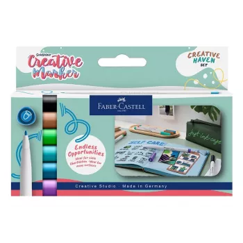 Faber-Castell Goldfaber Creative Marker Set Creative Haven, 6 dažādas krāsas, uz ūdens bāzes, ar otas uzgali 160603