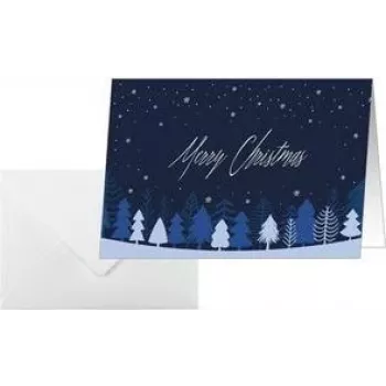 SIGEL DS635 Ziemassvētku kartīte Snowflake Serenity A6 ainavas formātā (A5) tintes/lāzera/kopētājam, balts kartons 250 g/m², 1 gabals