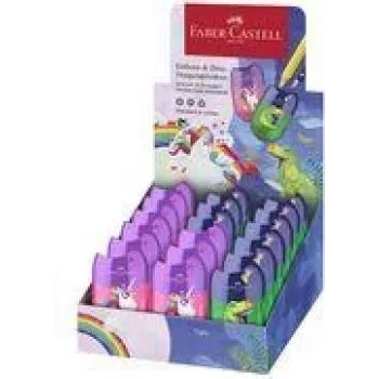 FABER-CASTELL dubultais zīmuļu asināmais Dino/Unicorn, 18 gab. (183551)