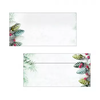 Sigel DU177 DL aploksnes, 110 x 220 mm, baltas ar zaļu iekšpusi, 90 g/m², pašlīmējošas, 25 gab.