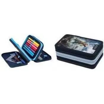 Herlitz TriCase Thunder Rex penālis, 31 daļa, poliesters, 3 nodalījumi, 3 rāvējslēdzēji 400205916