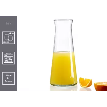 Ritzenhoff & Breker LARA stikla karafe 1,0L, rievota caurspīdīga stikla, trauku mazgājamā mašīnā mazgājama 820881