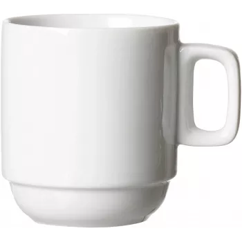 Ritzenhoff & Breker BIANCO baltas porcelāna kafijas krūzes, 245 ml, 6 gab. komplekts, krāsojamas, trauku mazgājamā mašīnā un mikroviļņu krāsnī izmantojamas 429848