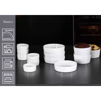 Ritzenhoff & Breker BIANCO ramekinu komplekts, 245 ml, 4 gab., porcelāns, balts 431452