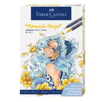 Faber-Castell Goldfaber Sketch Marker Set Romantic Manga (6 uz alkohola bāzes divu galu marķieri) 164701