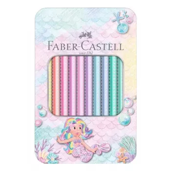 Faber-Castell Sparkle Jumbo trīsstūrveida krāsainie zīmuļi, 10 gab. komplekts, dažādas krāsas, 3.8 mm svins, mīkstā satvēriena zona, izturīgi pret lūšanu, FSC sertificēta koksne 210910