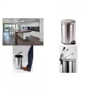 DURABLE pedāļa atkritumu tvertne nerūsējošais tērauds 20L apaļa, 3 gab. 340223