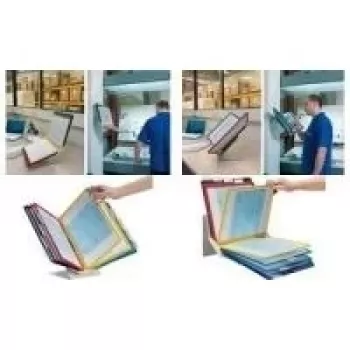 DURABLE VARIO PRO 10 A4 Sichttafelsystem galda statīvs, 10 paneļi, pelēks/melns 557900