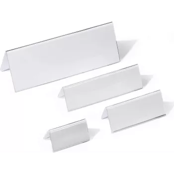 DURABLE galda vārda plāksnītes turētājs Tent Card 61/122x210 mm akrils, 10 gab. 803419