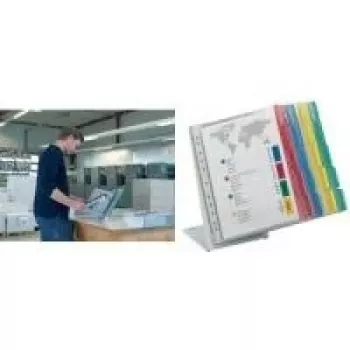 DURABLE FUNCTION TABLE 20 A4 galda displeja panelu sistēma, 20 paneļi, melns rāmis, gaiši pelēks pamats 568800