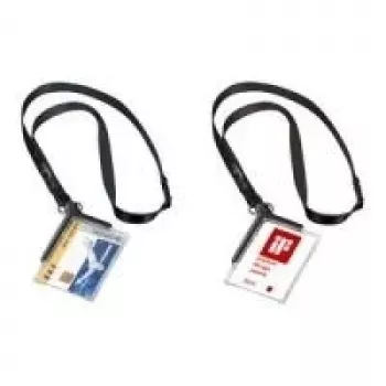 DURABLE 820758 caurspīdīgs ID karšu turētājs ar klipsi un tapu, 10 gab.