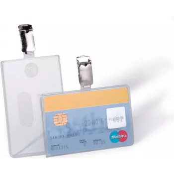 DURABLE ID karšu turētājs ar klipsi 1 kartei, caurspīdīgs, 25 gabali (811319)