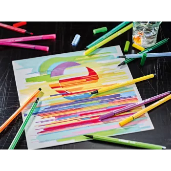 STABILO Pen 68 ARTY 66 gabalu šķiedru uzgaļu pildspalvu komplekts metāla kārbā, dažādas krāsas, 1,0 mm 6866-031